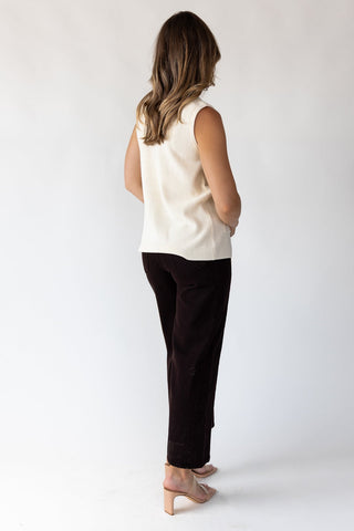 Margot Cream Knit Button Vest - Final Sale - JO+CO