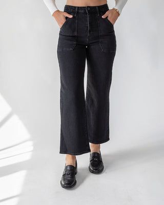 Marney Black Cargo Pocket Wide Leg - Final Sale - JO+CO