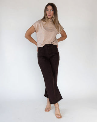 Melia Oatmeal Knit Mock Neck Top - JO+CO