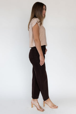 Melia Oatmeal Knit Mock Neck Top - JO+CO