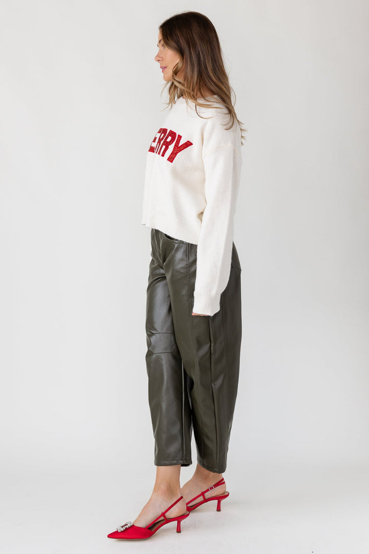 Merry Glitter Sweater - Cream - JO+CO