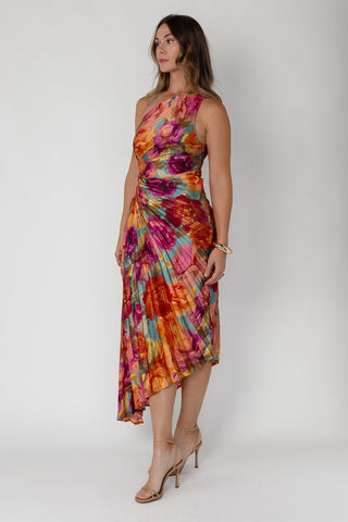 Monroe One - Shoulder Dress - Parisian Floral - JO+CO