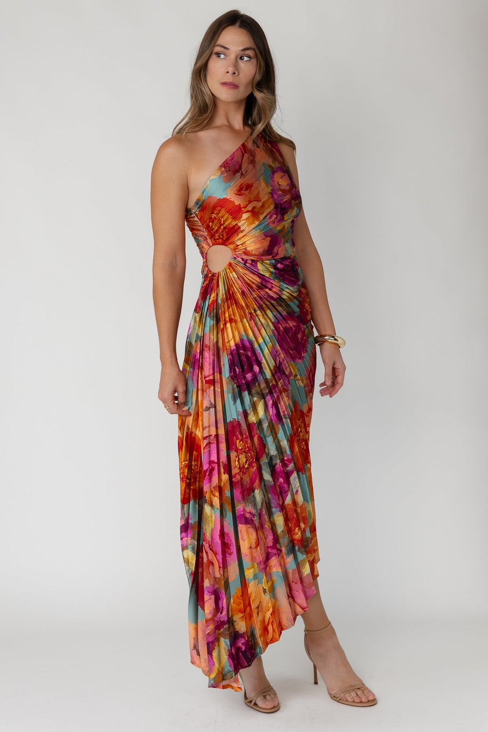 Monroe One - Shoulder Dress - Parisian Floral - JO+CO