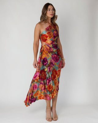 Monroe One - Shoulder Dress - Parisian Floral - JO+CO