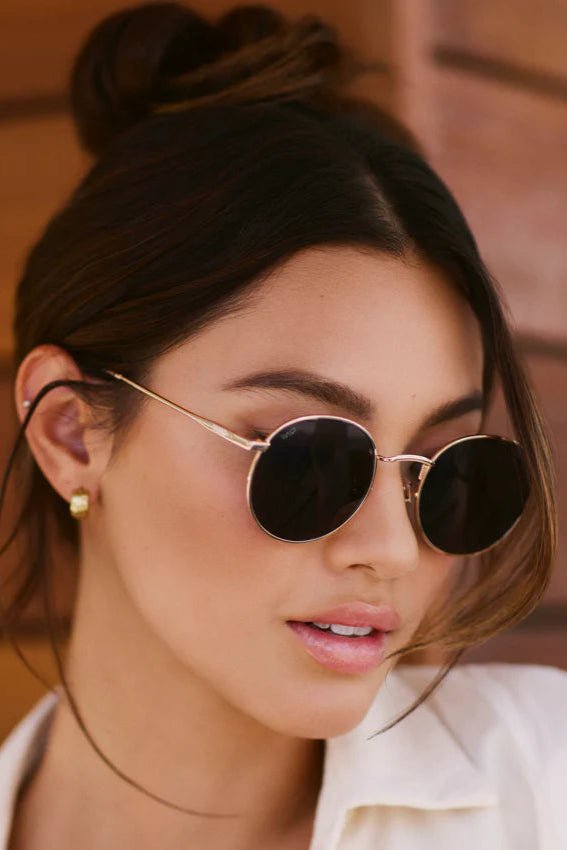Nevada Sunglasses: Gold/Black Lens - JO+CO