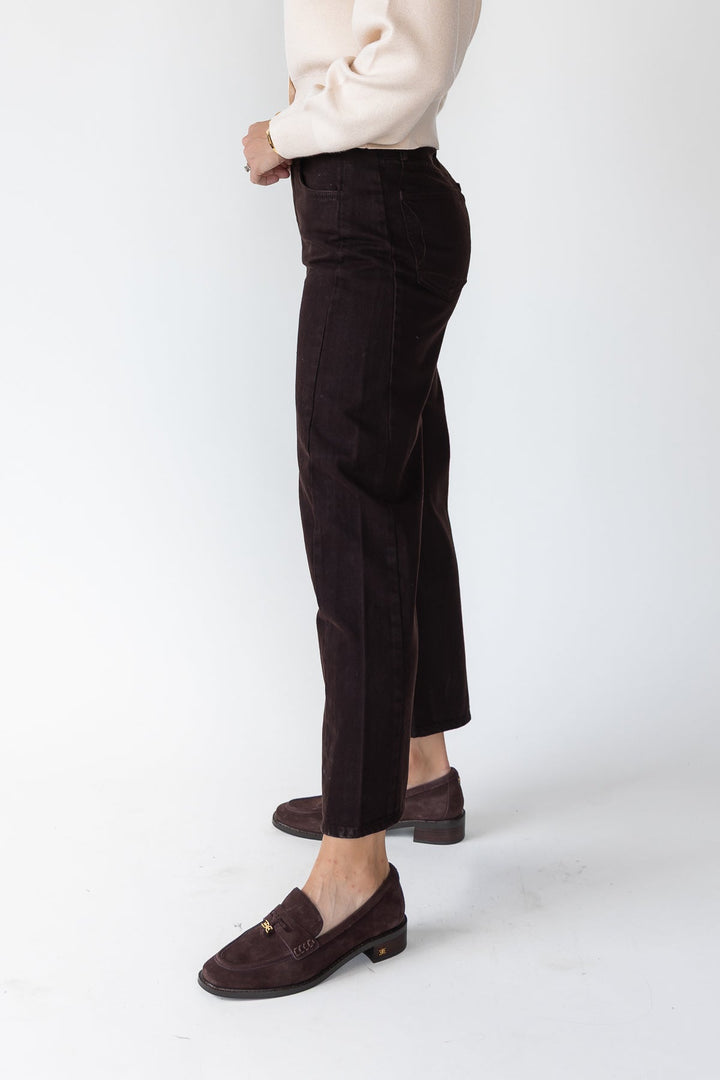 Nicolete Dark Brown Barrel Jean Twist - Final Sale - JO+CO