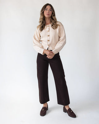 Nicolete Dark Brown Barrel Jean Twist - Final Sale - JO+CO