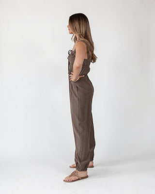 Olive Gathered Bodice Jumpsuit - Final Sale - JO+CO