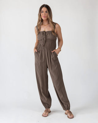 Olive Gathered Bodice Jumpsuit - Final Sale - JO+CO