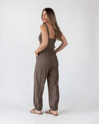 Olive Gathered Bodice Jumpsuit - Final Sale - JO+CO