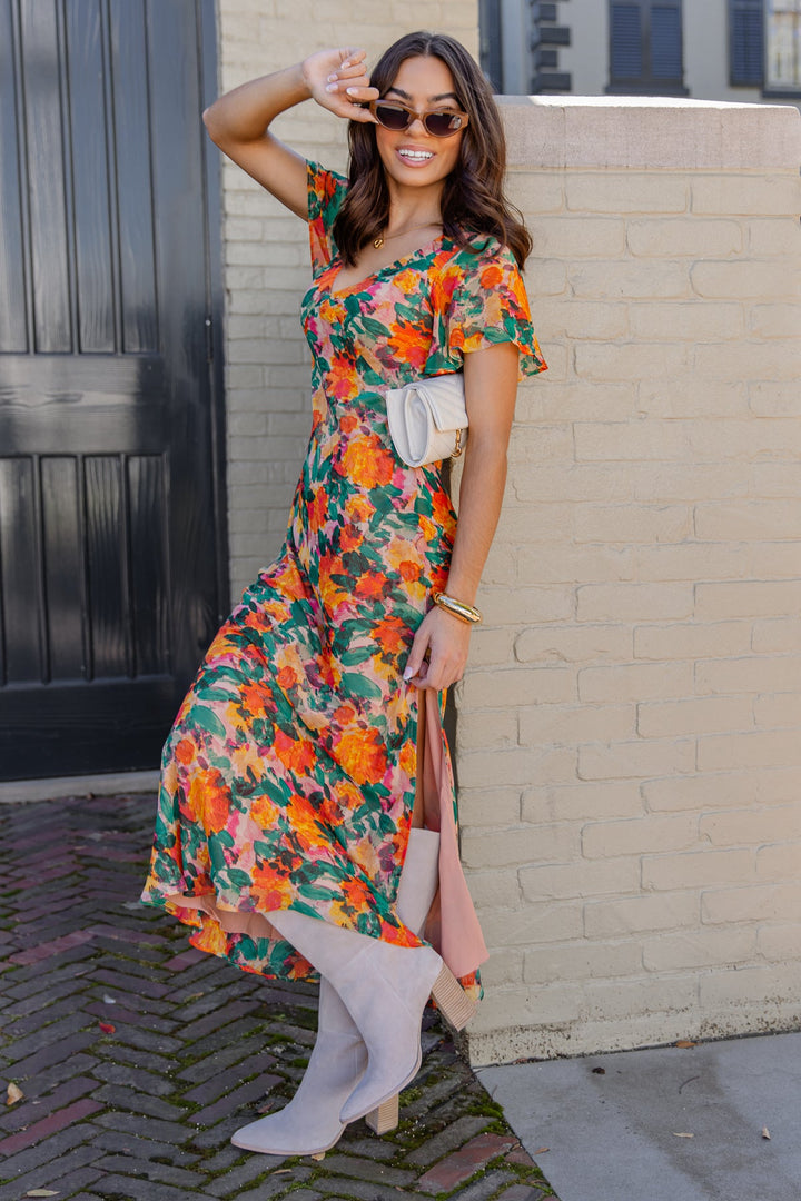 Paloma Floral Midi Dress - JO+CO