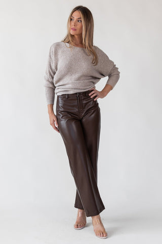 Phebe Brown Faux Leather Pants - Final Sale - JO+CO