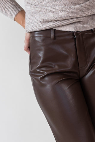 Phebe Brown Faux Leather Pants - Final Sale - JO+CO