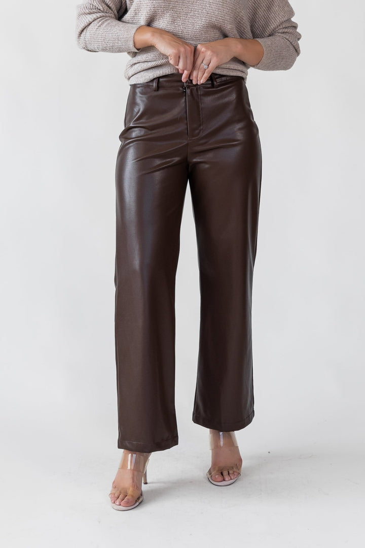Phebe Brown Faux Leather Pants - Final Sale - JO+CO