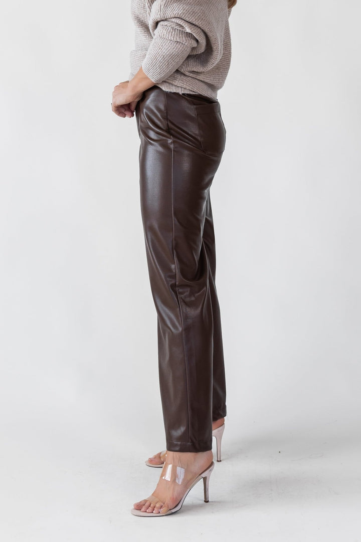 Phebe Brown Faux Leather Pants - Final Sale - JO+CO