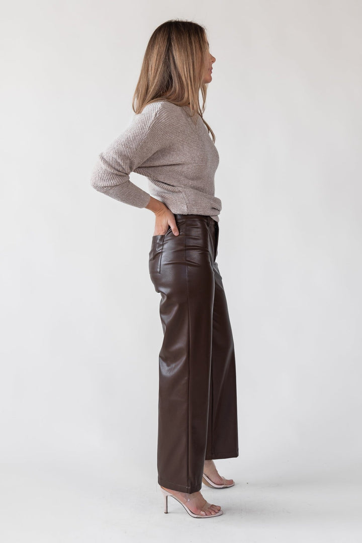 Phebe Brown Faux Leather Pants - Final Sale - JO+CO