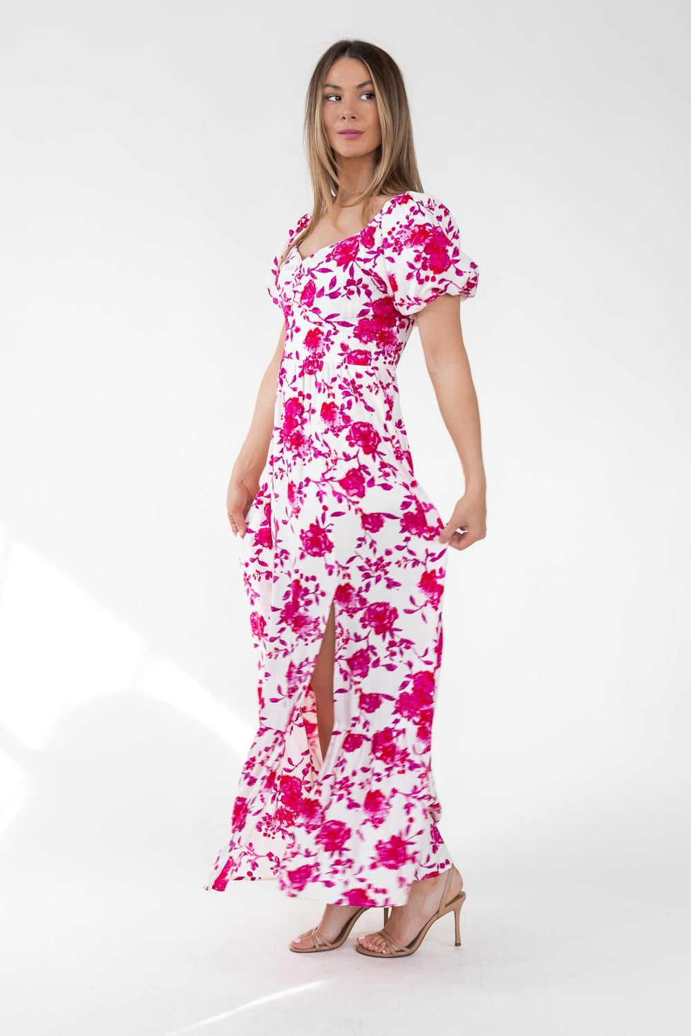 Pink Floral Ikat Maxi Dress - Final Sale - JO+CO