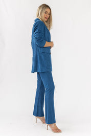 Posh Company Twill Blazer Set - Blue - JO+CO