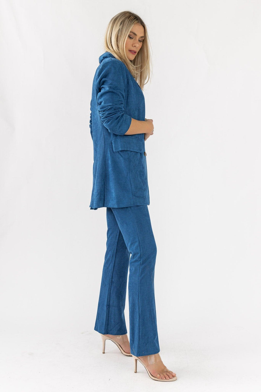 Posh Company Twill Blazer Set - Blue - JO+CO