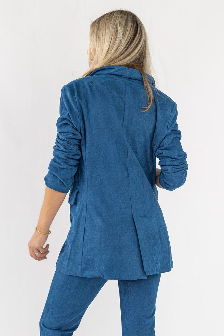 Posh Company Twill Blazer Set - Blue - JO+CO