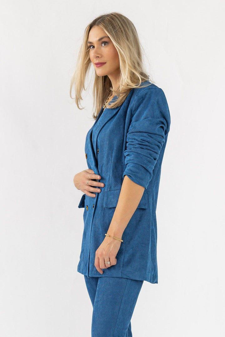 Posh Company Twill Blazer Set - Blue - JO+CO