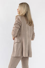 Posh Company Twill Blazer Set - Mocha - JO+CO