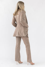 Posh Company Twill Blazer Set - Mocha - JO+CO