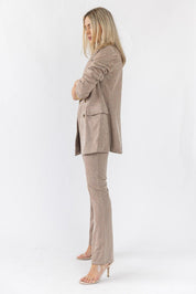 Posh Company Twill Blazer Set - Mocha - JO+CO