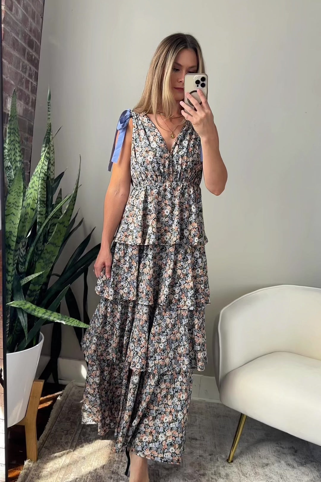 Shaina Black Floral Maxi Dress