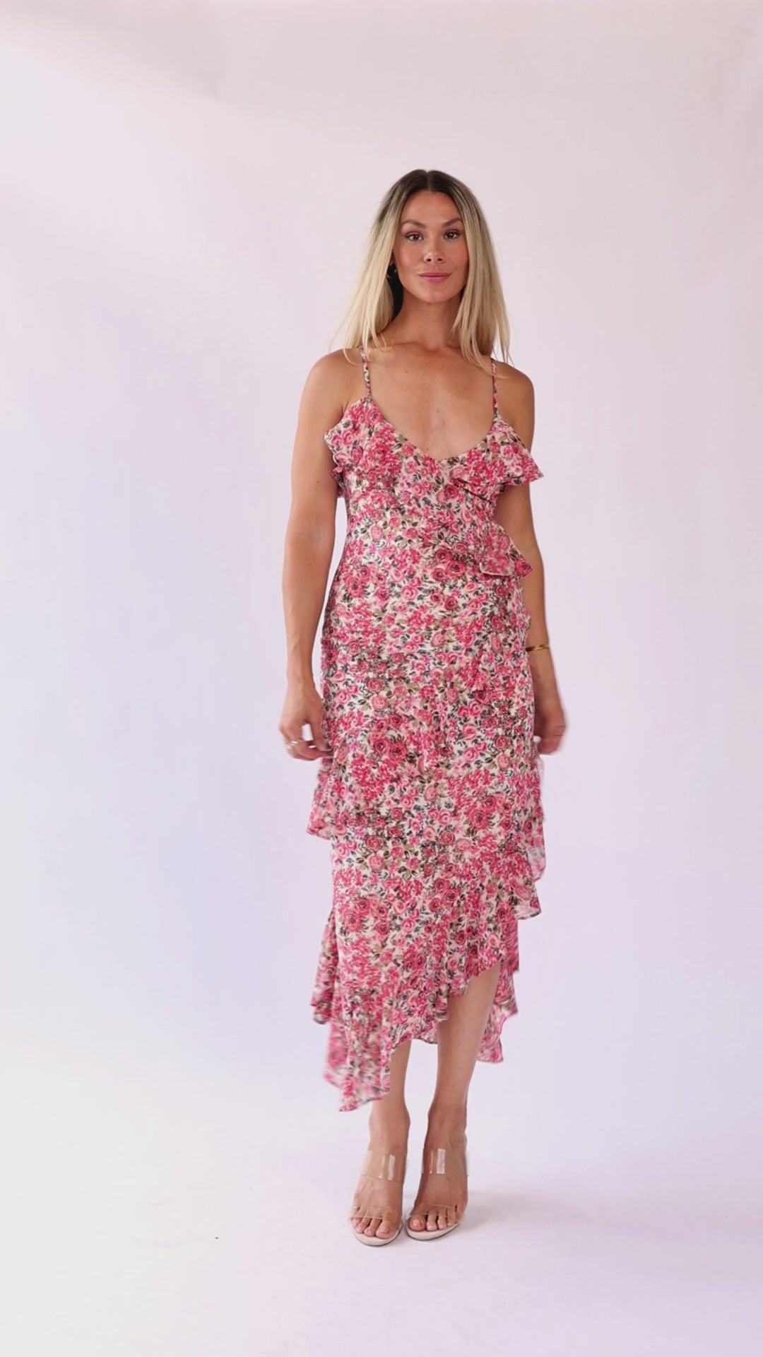 Camari Pink Floral Midi Dress - Final Sale