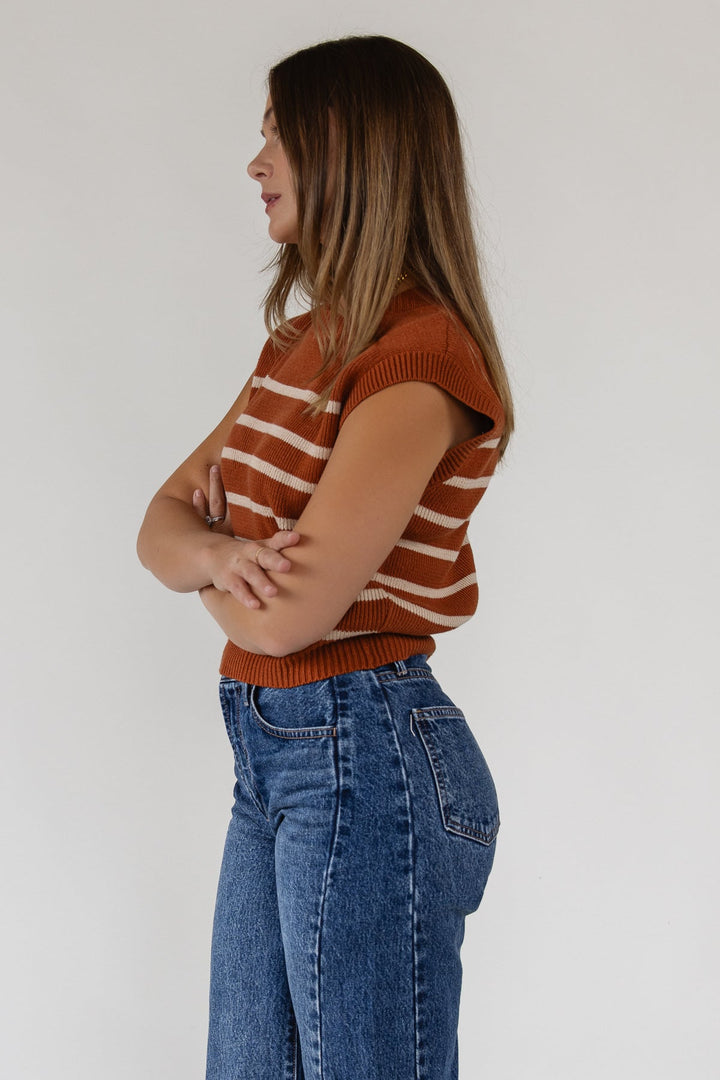 Reese Caramel Stripe Sweater - JO+CO