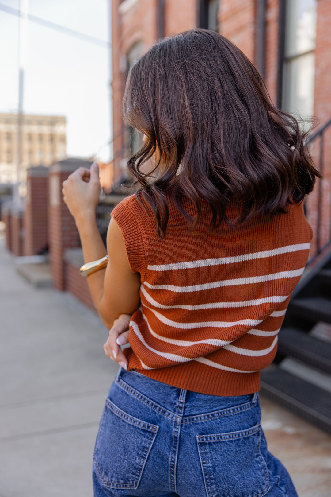 Reese Caramel Stripe Sweater - JO+CO