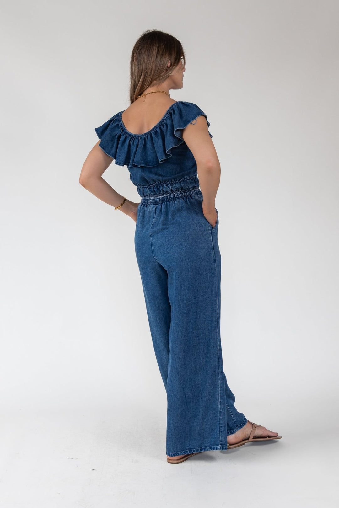 Riviera Wide - Leg Chambray Pant - Final Sale - JO+CO