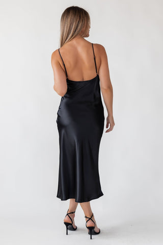 Romie Black Bow Cutout Midi Dress - Final Sale - JO+CO