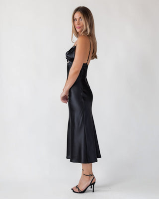 Romie Black Bow Cutout Midi Dress - Final Sale - JO+CO