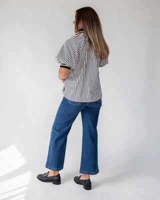 Rowan Black Stripe Half - Zip Top - JO+CO