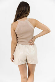 Rylan Taupe Rib Knit Sweater Tank - FINAL SALE - JO+CO