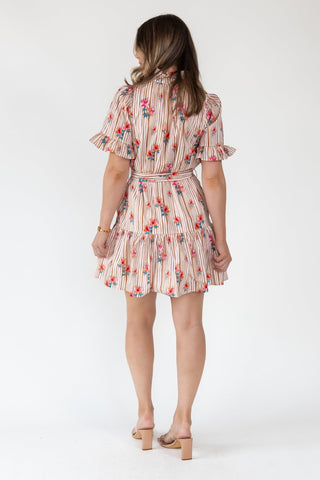 Savannah Stripe & Bloom Mini Dress - Final Sale - JO+CO