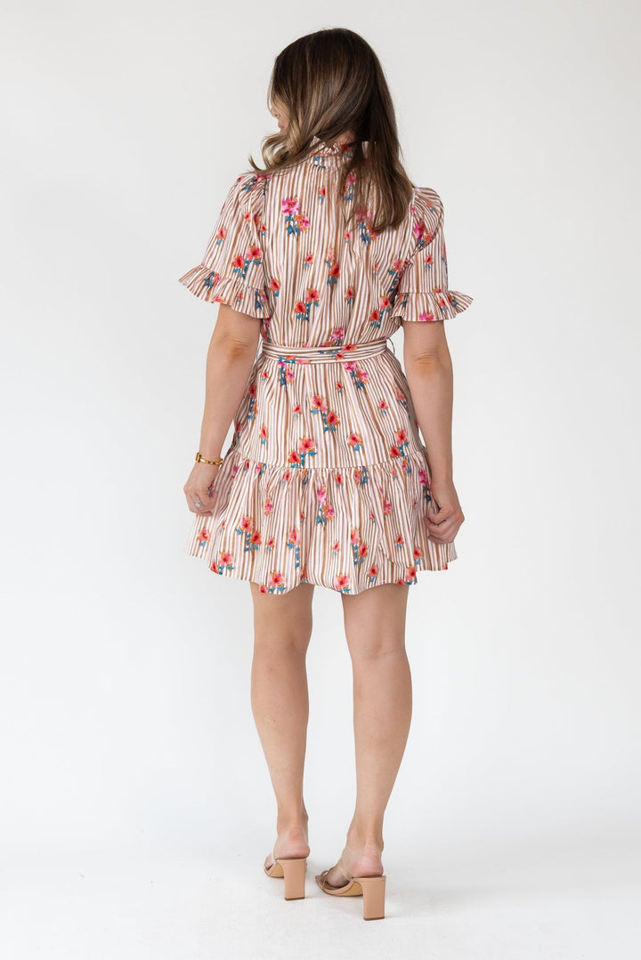Savannah Stripe & Bloom Mini Dress - Final Sale - JO+CO