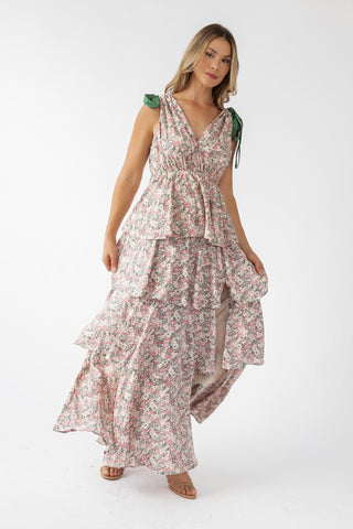 Shaina Slate Floral Maxi Dress - Final Sale - JO+CO