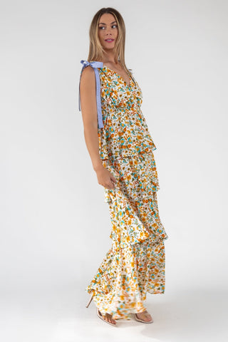Shaina Yellow Floral Maxi Dress - Final Sale - JO+CO