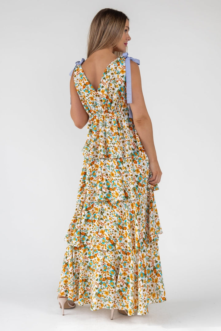 Shaina Yellow Floral Maxi Dress - Final Sale - JO+CO
