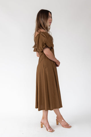 Sienna Coconut Off - Shoulder Midi Dress - Final Sale - JO+CO