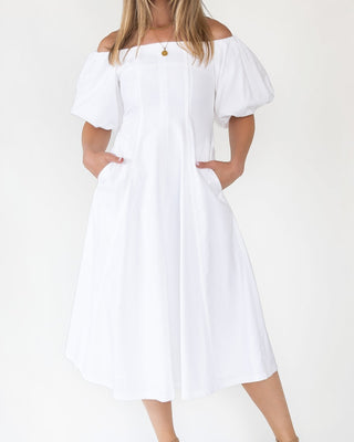 Sienna Ivory Off Shoulder Midi Dress - Final Sale - JO+CO