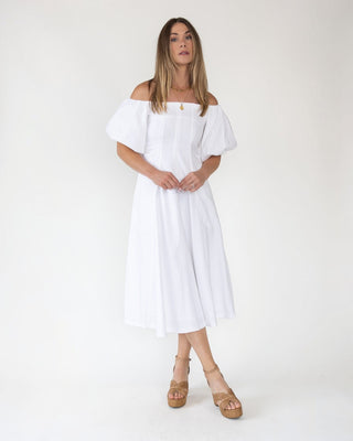 Sienna Ivory Off Shoulder Midi Dress - Final Sale - JO+CO