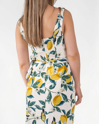 Sorrento Sun Lemon Print Midi Dress - Final Sale - JO+CO