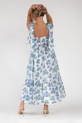 Sweet Serenade Blue Floral Maxi Dress - Final Sale - JO+CO