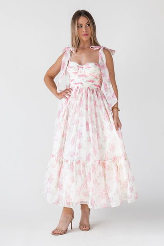 Sweet Serenade Blush Floral Maxi Dress - Final Sale - JO+CO
