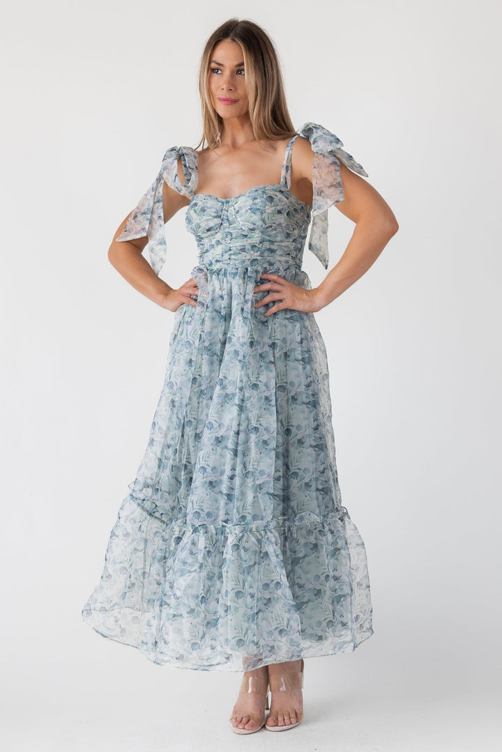 Sweet Serenade Green Floral Corset Dress - Final Sale - JO+CO