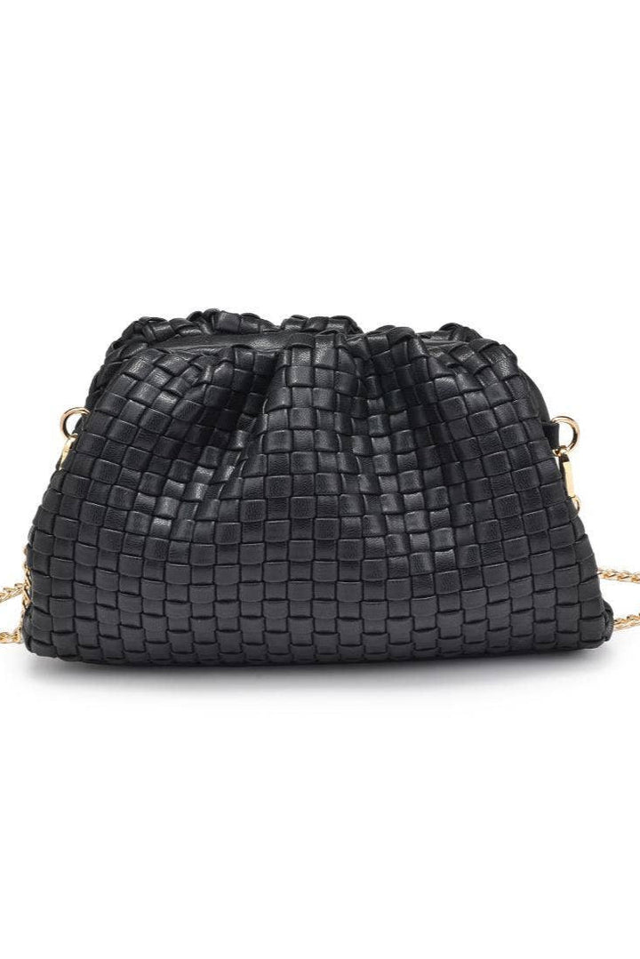 Tate Woven Frame Clutch: Black - JO+CO
